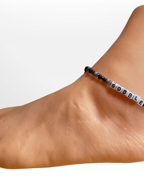 Beaded 'GOBBLE Me' Anklet